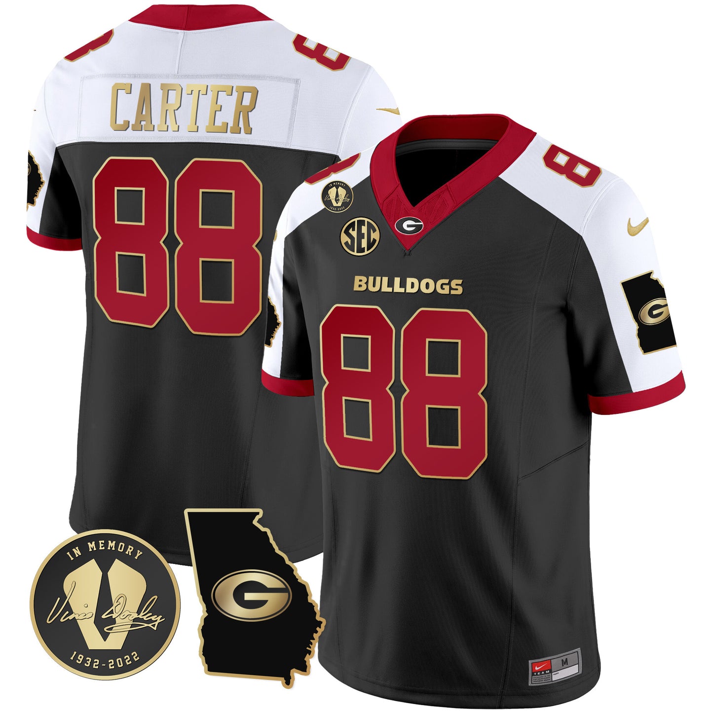 Georgia Bulldogs 2024 Vapor Jersey V3 - Georgia Map - All Stitched