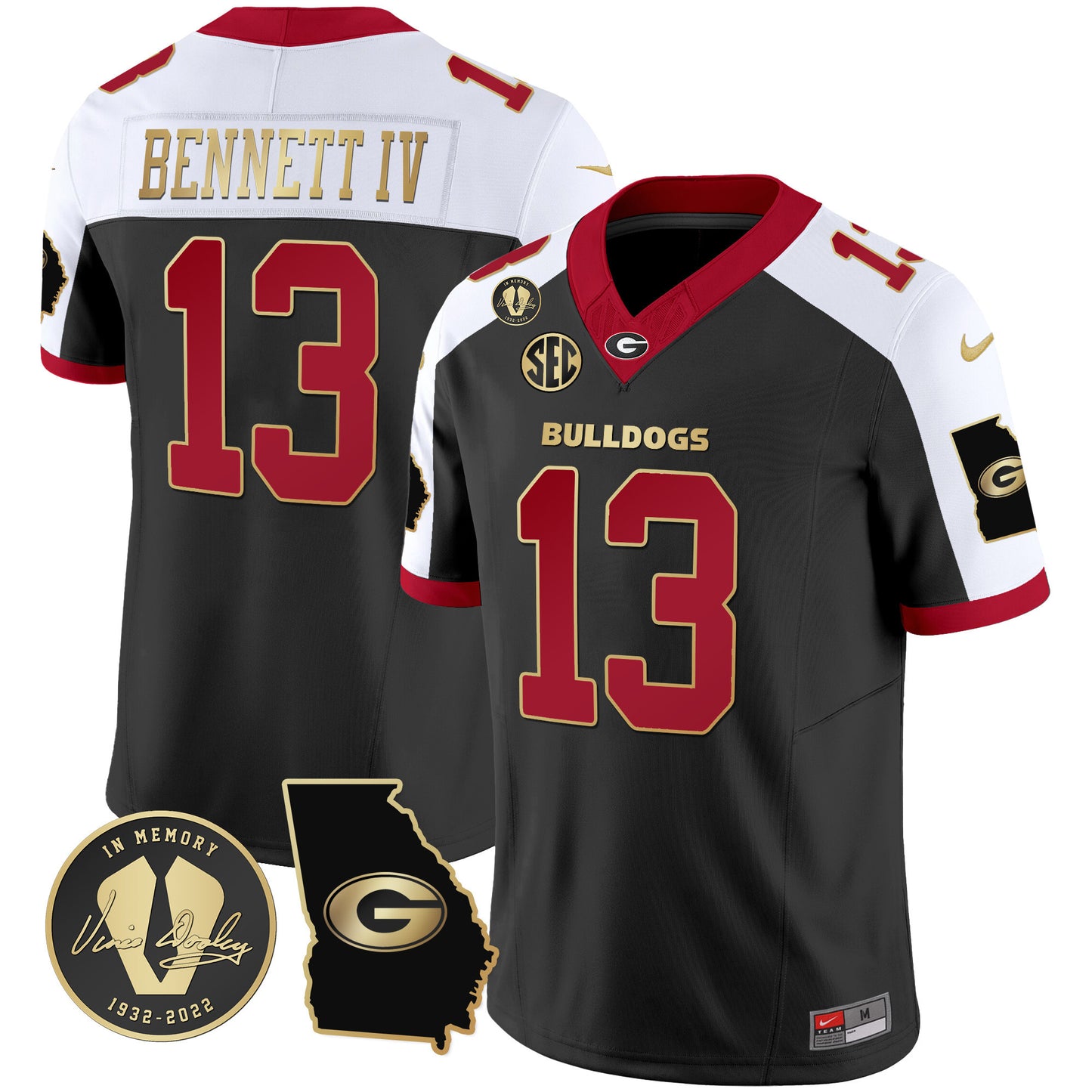 Georgia Bulldogs 2024 Vapor Jersey V3 - Georgia Map - All Stitched