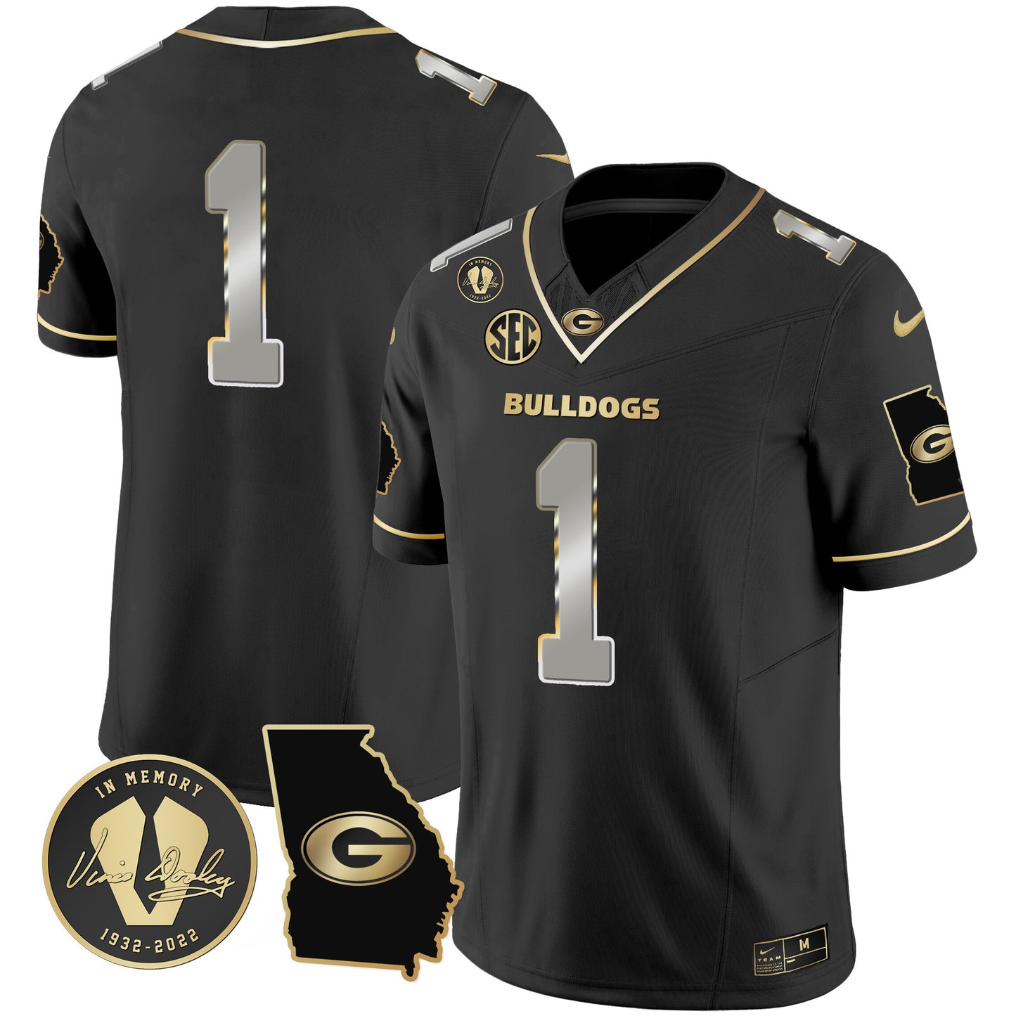 Georgia Bulldogs 2024 Vapor Jersey V3 - Georgia Map - All Stitched