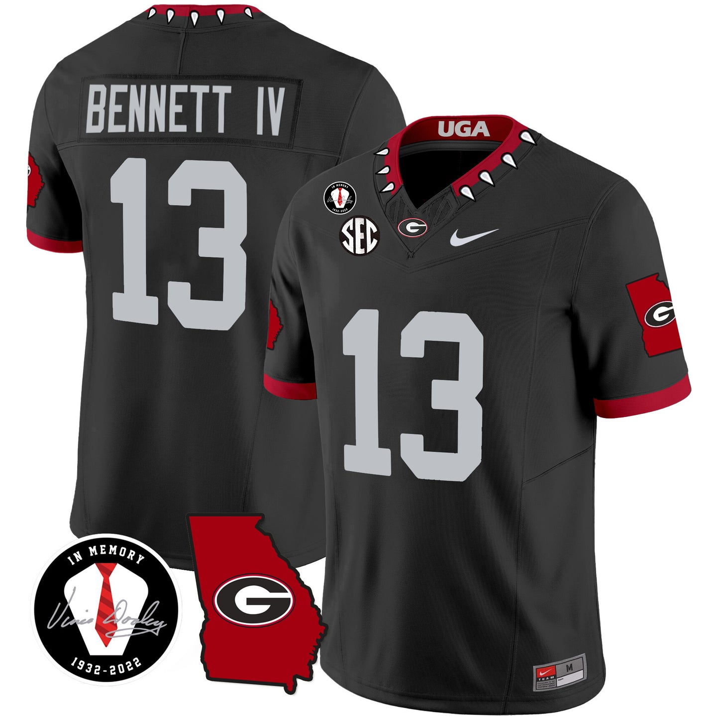 Georgia Bulldogs 2024 Vapor Jersey V3 - Georgia Map - All Stitched