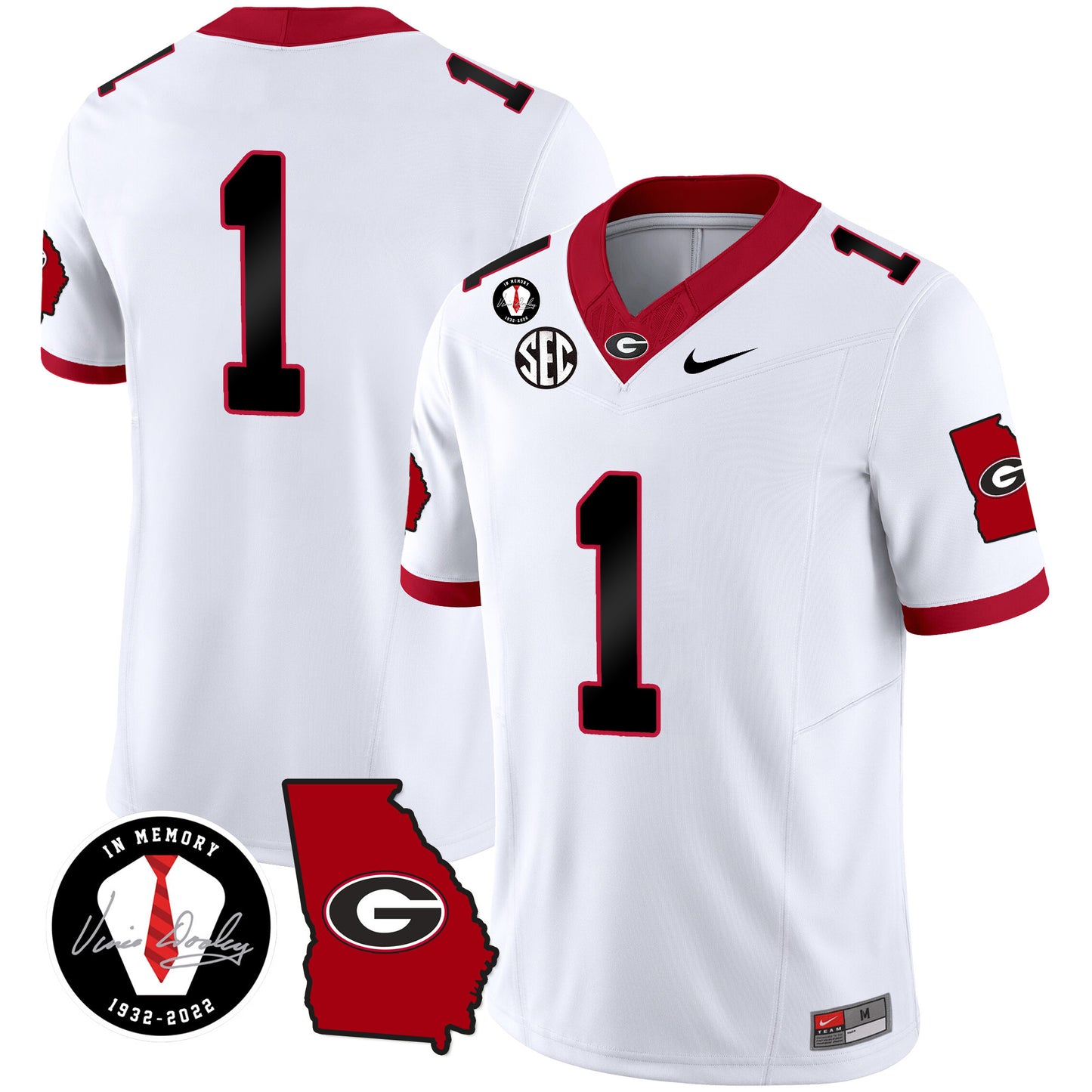 Georgia Bulldogs 2024 Vapor Jersey V3 - Georgia Map - All Stitched