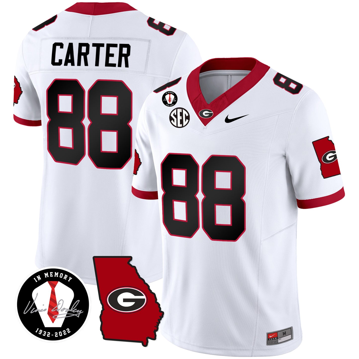 Georgia Bulldogs 2024 Vapor Jersey V3 - Georgia Map - All Stitched