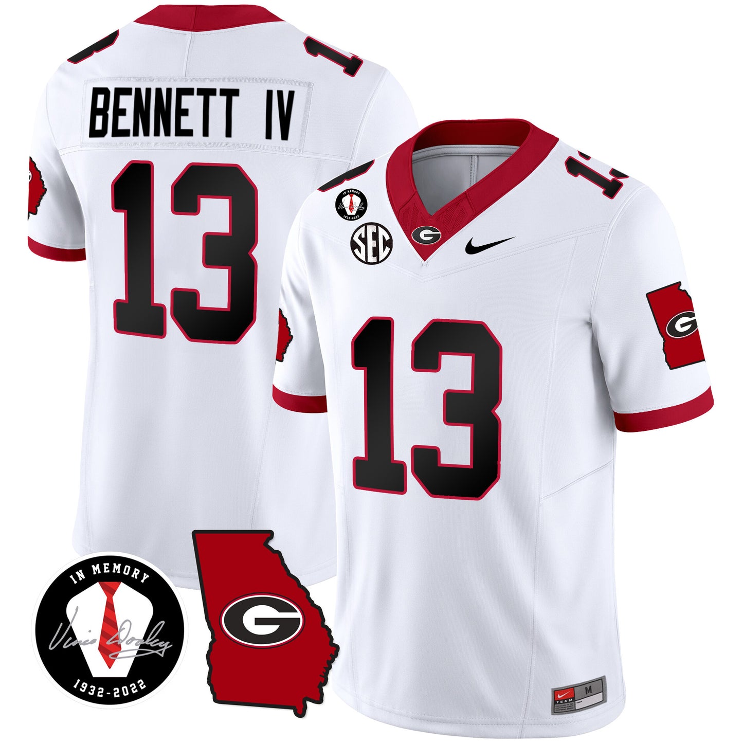 Georgia Bulldogs 2024 Vapor Jersey V3 - Georgia Map - All Stitched