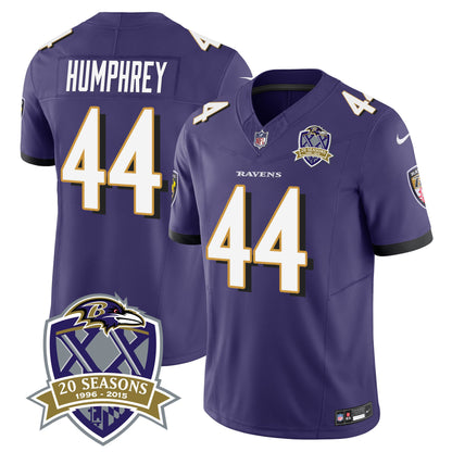 Ravens 20th Season Patch Vapor Limited Jersey - All Stitched