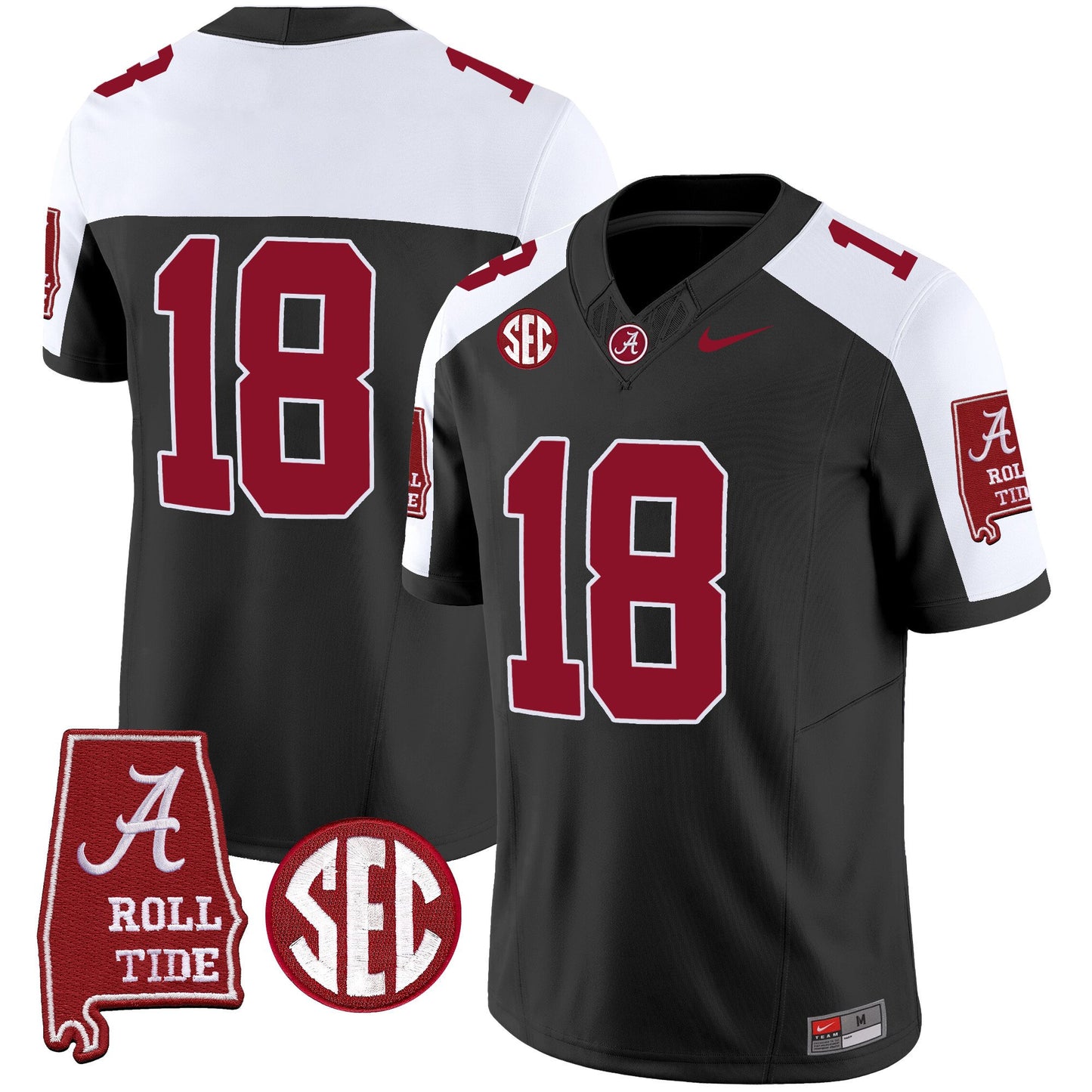 Alabama Crimson Tide Vapor Limited Jersey V3 - Alabama Map - All Stitched