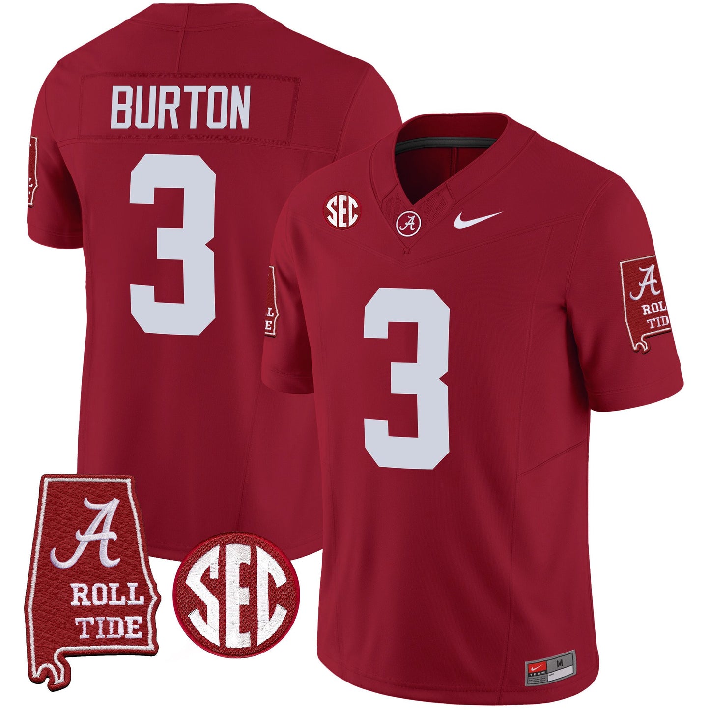 Alabama Crimson Tide Vapor Limited Jersey V3 - Alabama Map - All Stitched