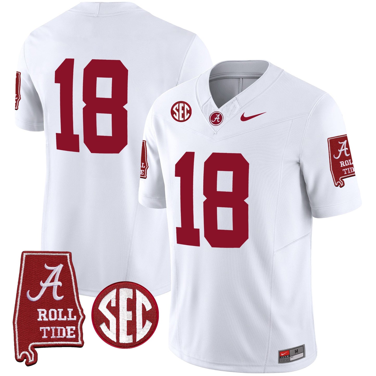 Alabama Crimson Tide Vapor Limited Jersey V3 - Alabama Map - All Stitched