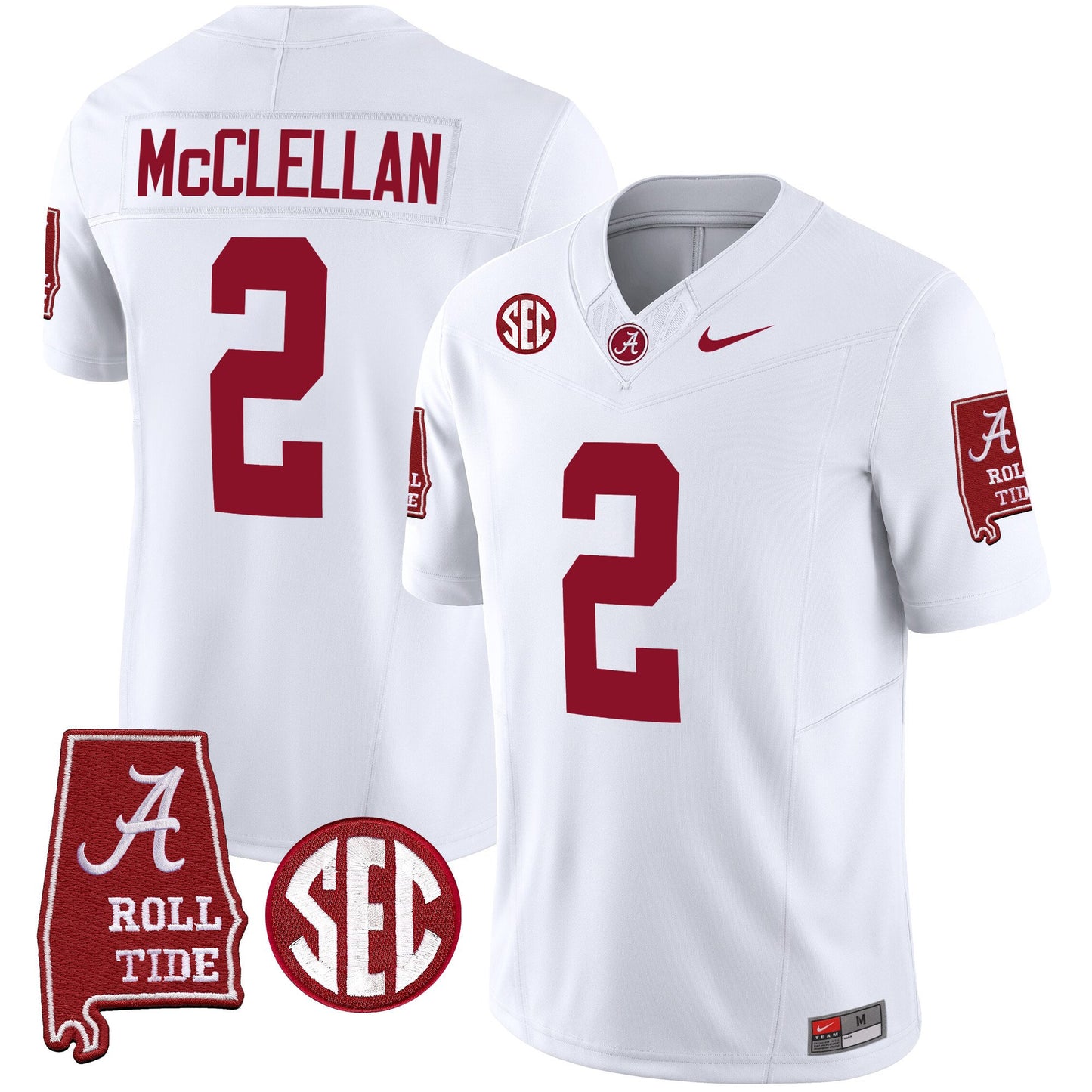 Alabama Crimson Tide Vapor Limited Jersey V3 - Alabama Map - All Stitched