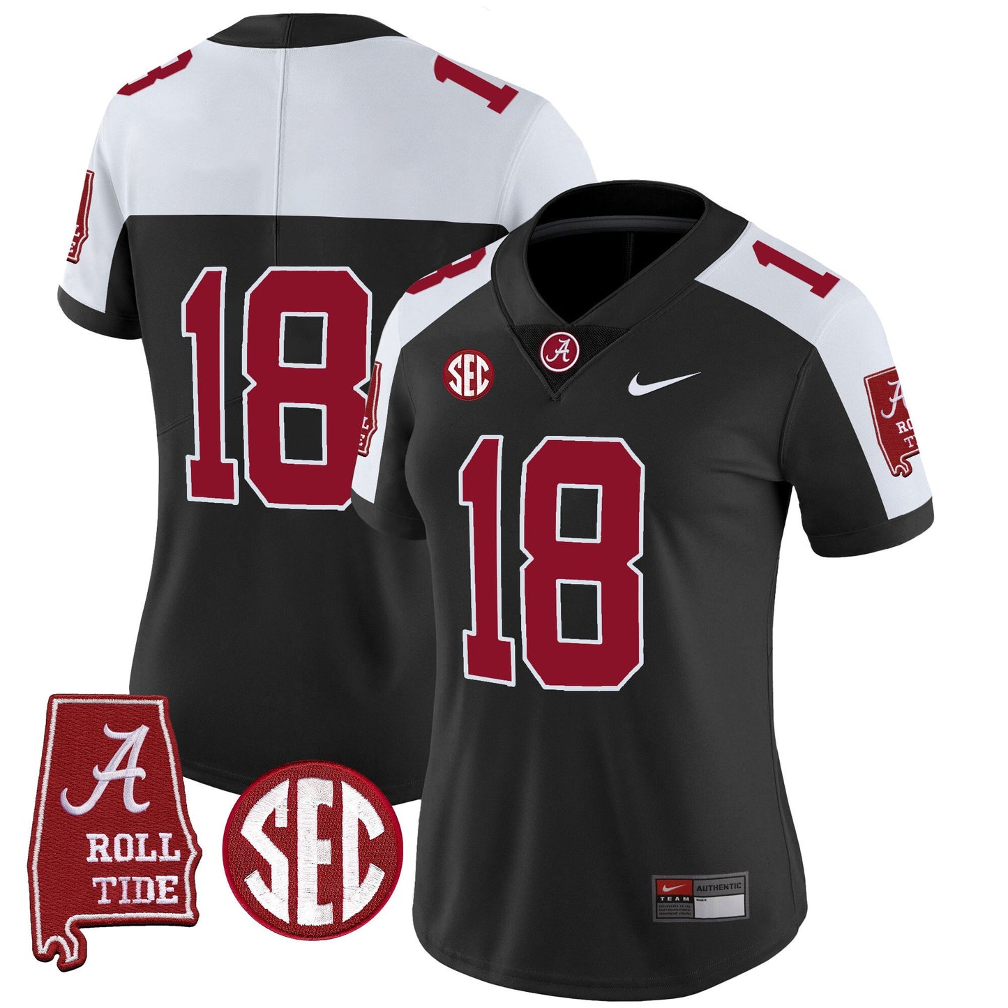 Women's Alabama Crimson Tide Vapor Limited Jersey V3 - Alabama Map - All Stitched