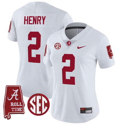 Women's Alabama Crimson Tide Vapor Limited Jersey V3 - Alabama Map - All Stitched