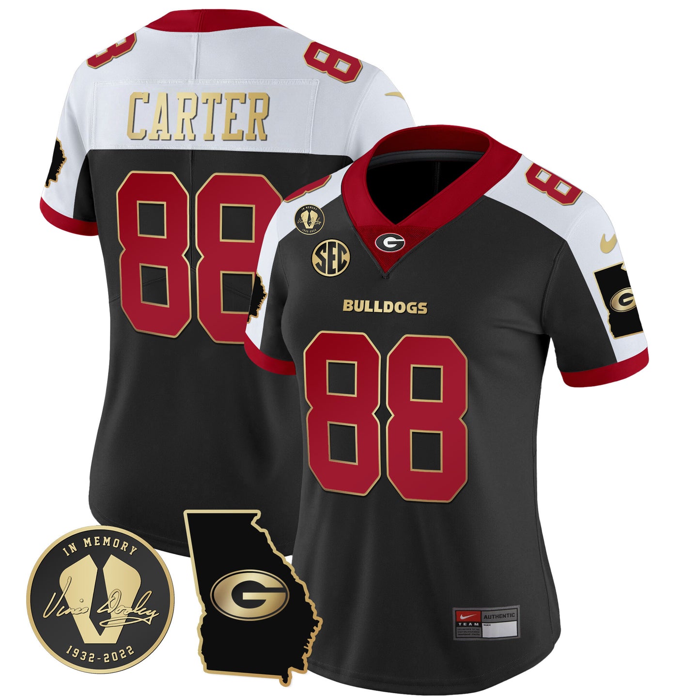 Women's Georgia Bulldogs 2024 Vapor Jersey V3 - Georgia Map - All Stitched