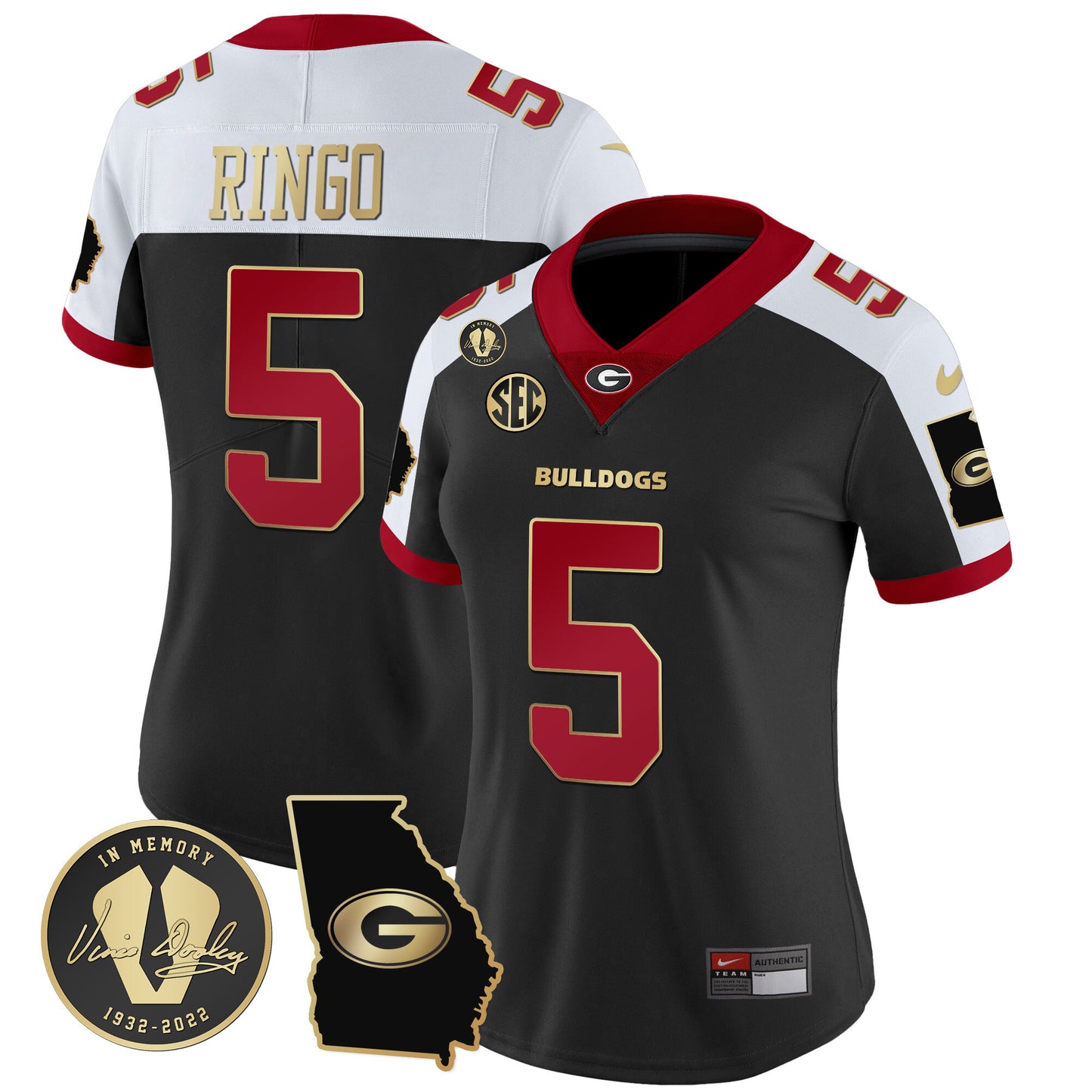 Women's Georgia Bulldogs 2024 Vapor Jersey V3 - Georgia Map - All Stitched