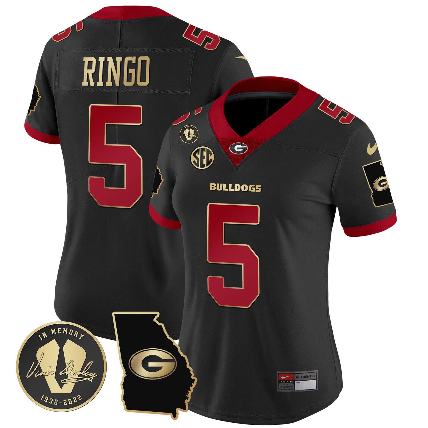 Women's Georgia Bulldogs 2024 Vapor Jersey V3 - Georgia Map - All Stitched