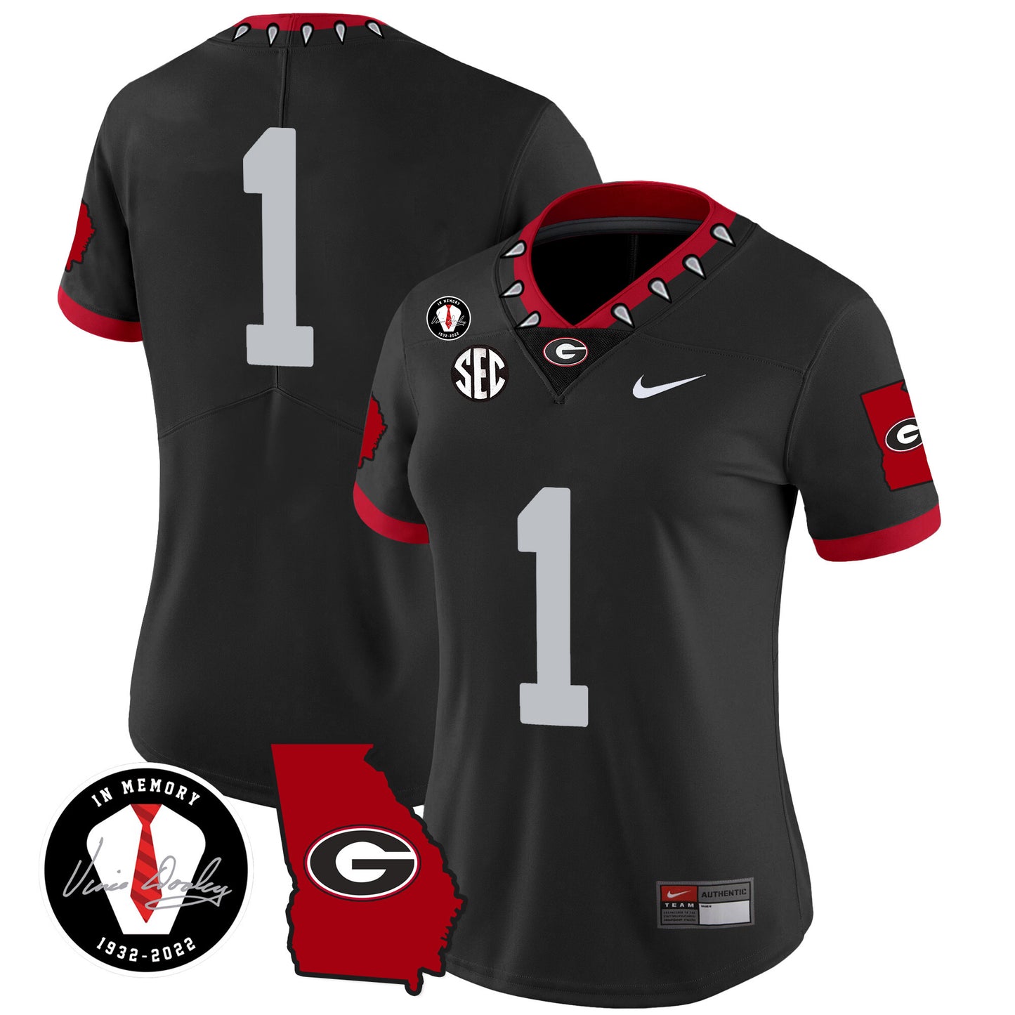 Women's Georgia Bulldogs 2024 Vapor Jersey V3 - Georgia Map - All Stitched