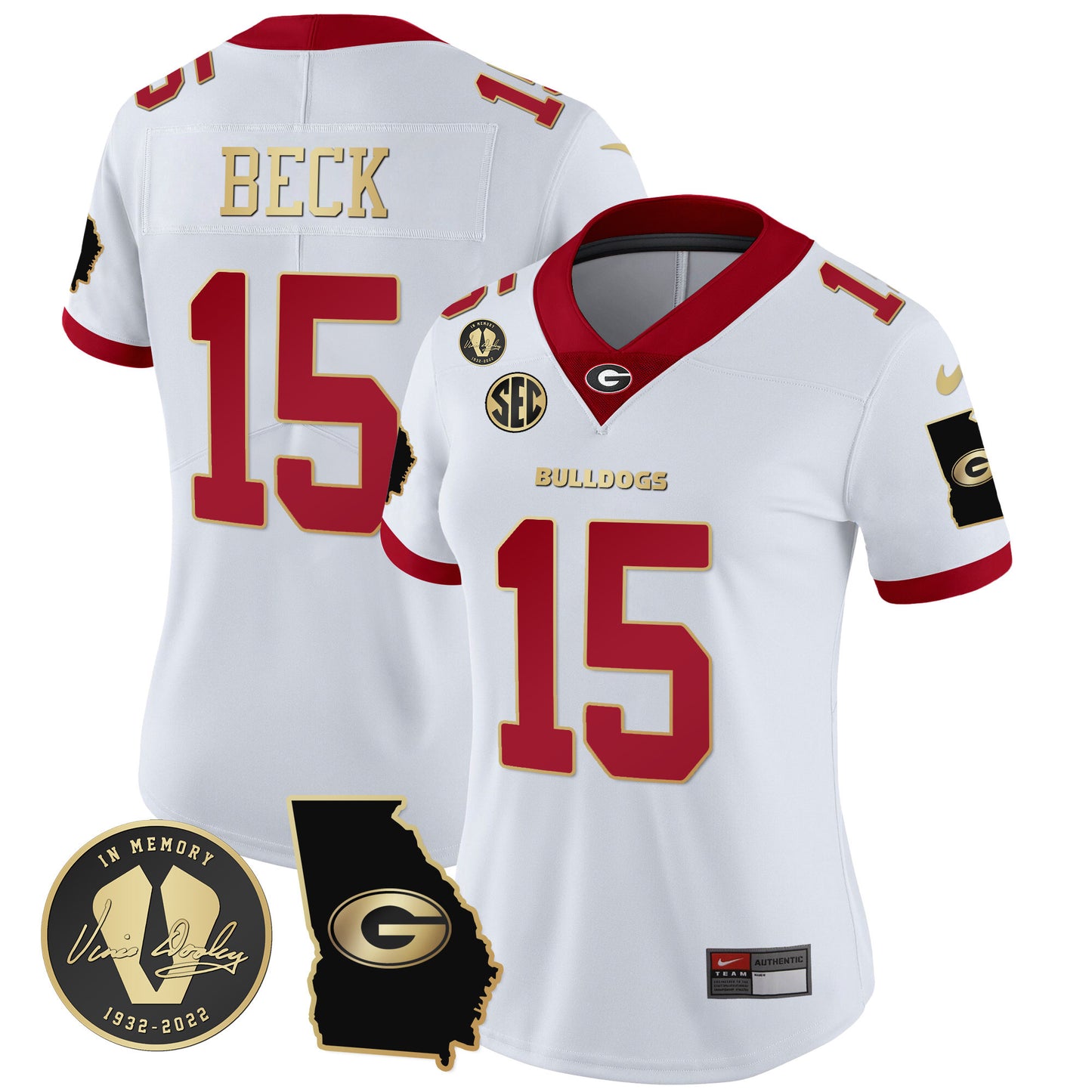 Women's Georgia Bulldogs 2024 Vapor Jersey V3 - Georgia Map - All Stitched