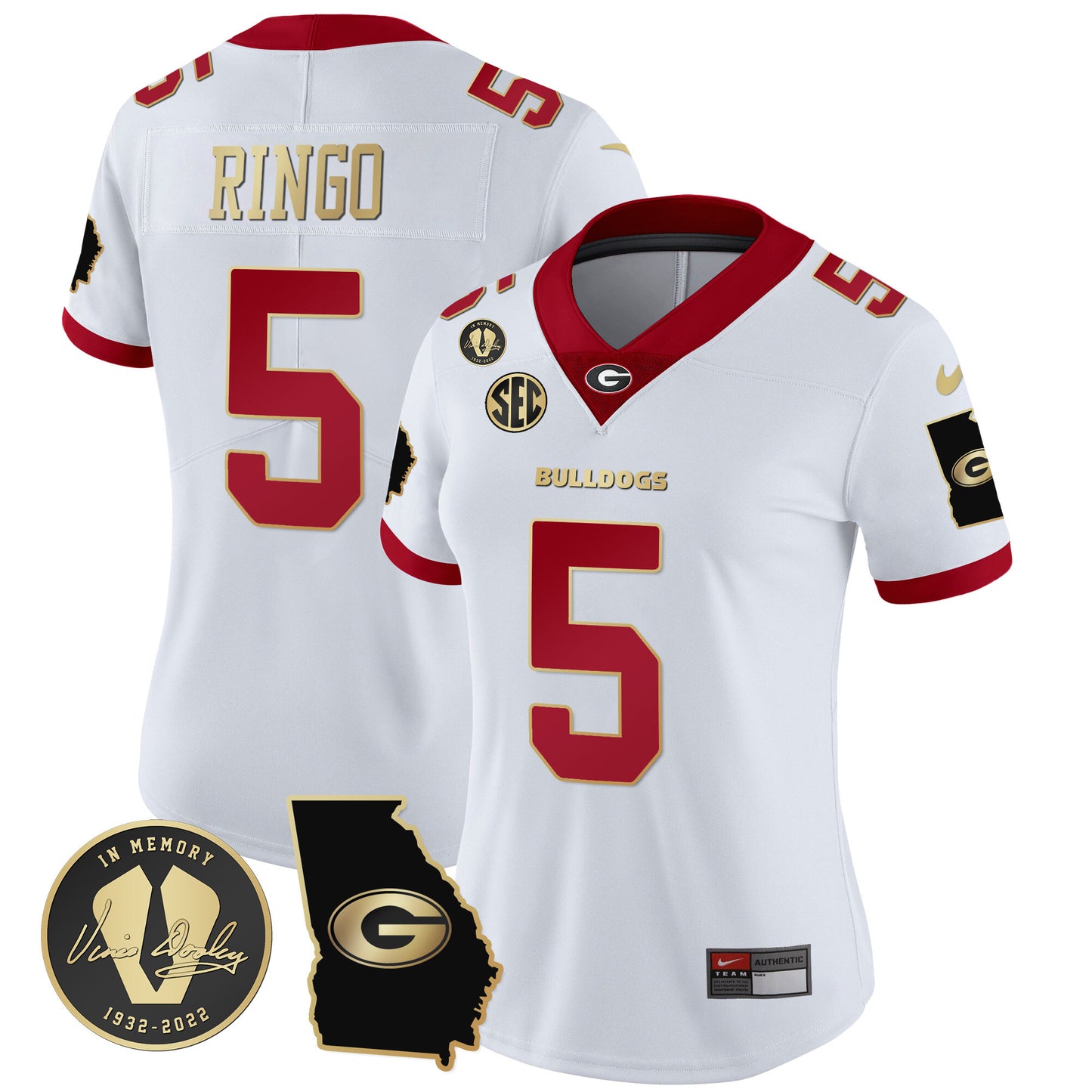 Women's Georgia Bulldogs 2024 Vapor Jersey V3 - Georgia Map - All Stitched