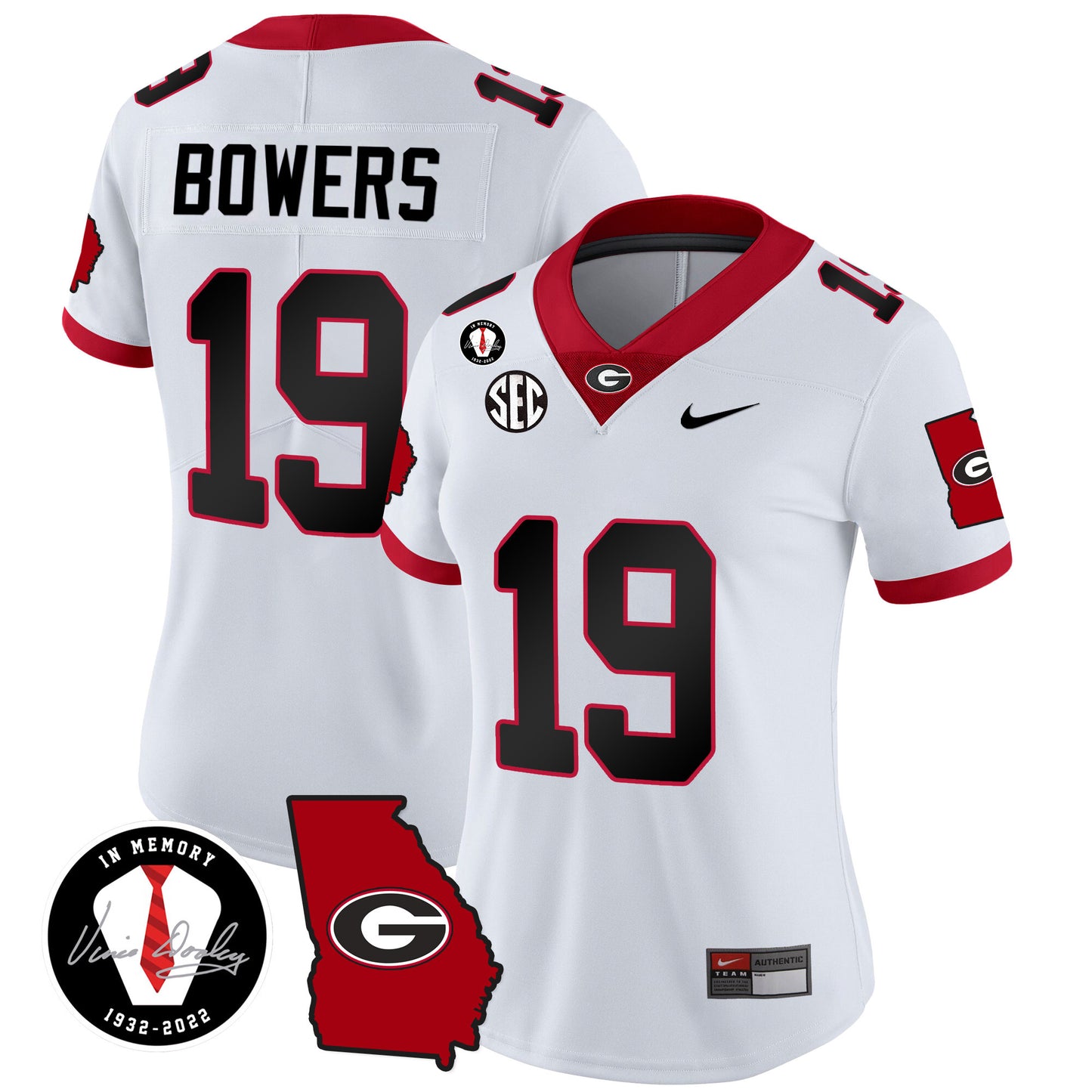 Women's Georgia Bulldogs 2024 Vapor Jersey V3 - Georgia Map - All Stitched