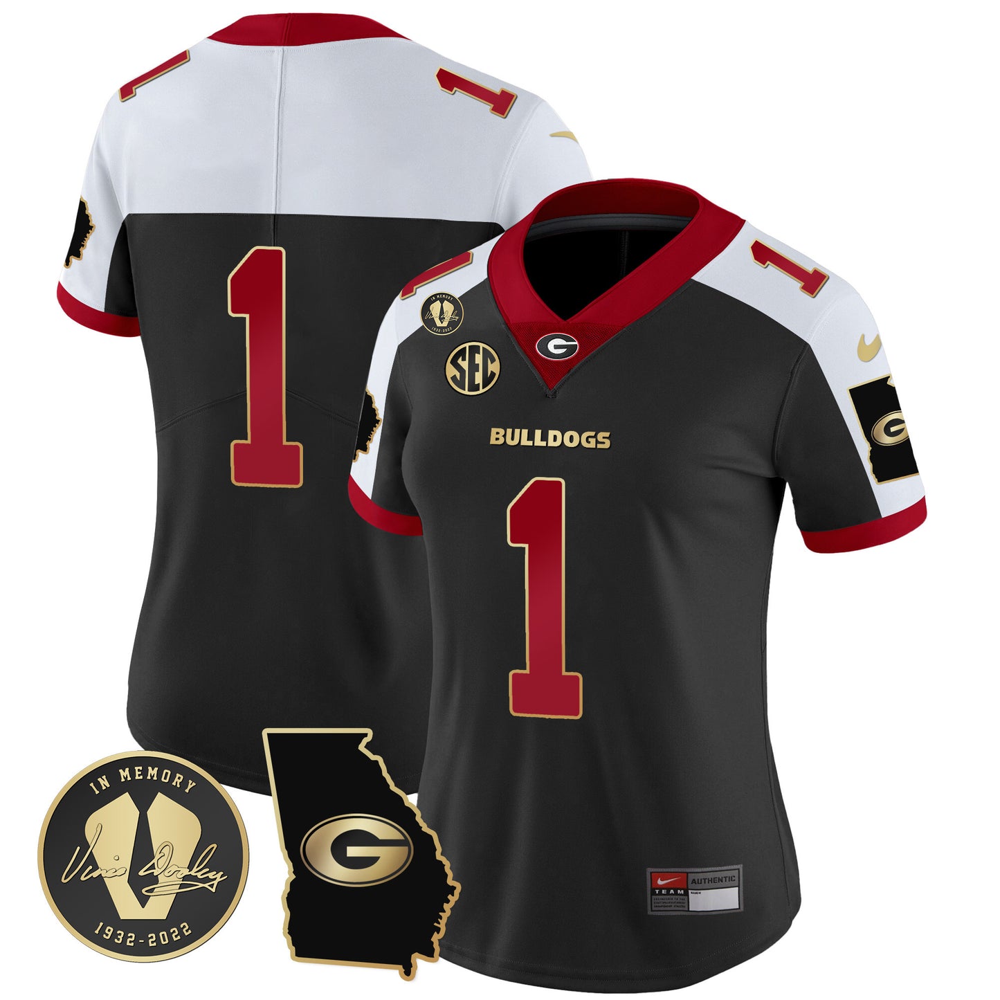 Women's Georgia Bulldogs 2024 Vapor Jersey V3 - Georgia Map - All Stitched