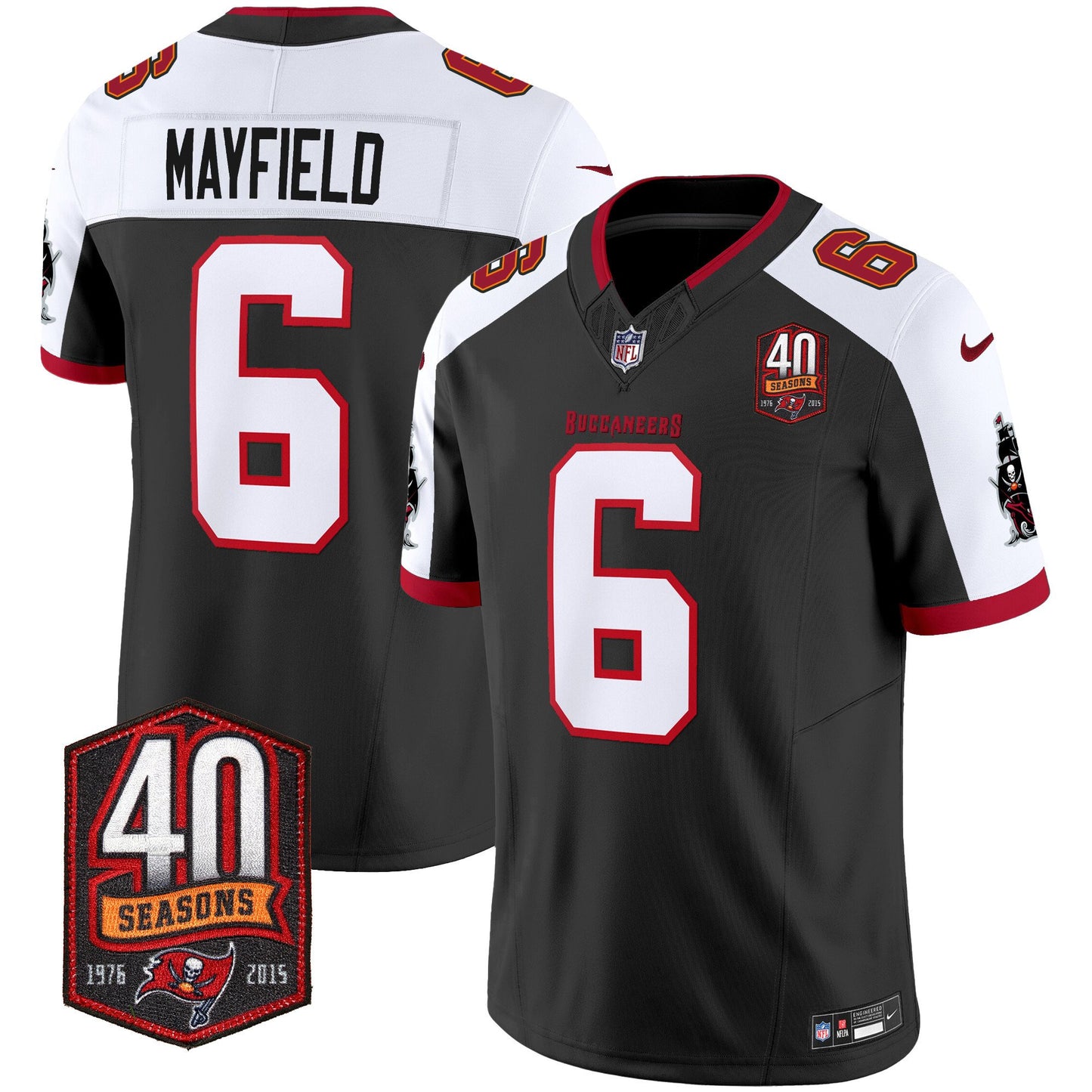 Buccaneers 40th Season Patch Vapor Limited Jersey - All Stitched