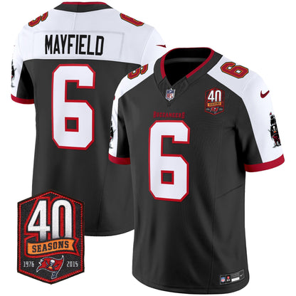 Buccaneers 40th Season Patch Vapor Limited Jersey - All Stitched