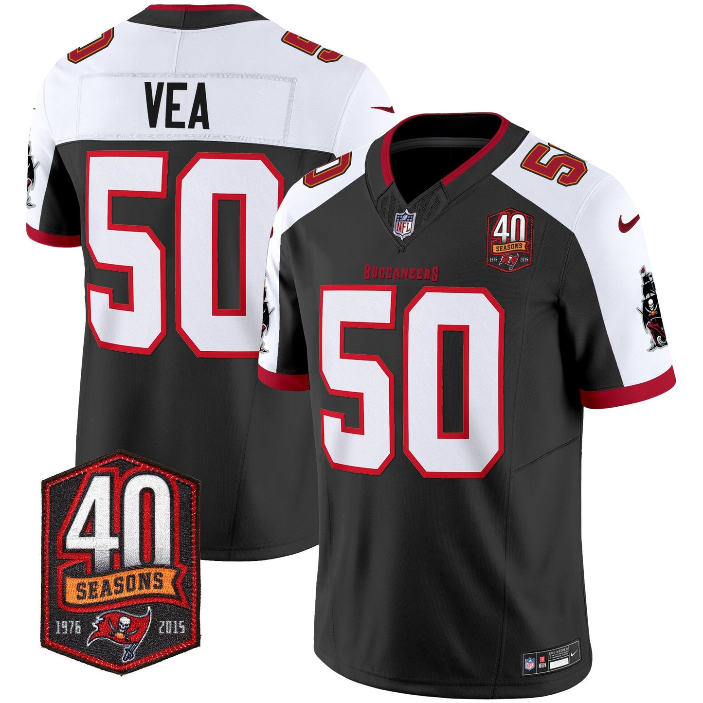 Buccaneers 40th Season Patch Vapor Limited Jersey - All Stitched