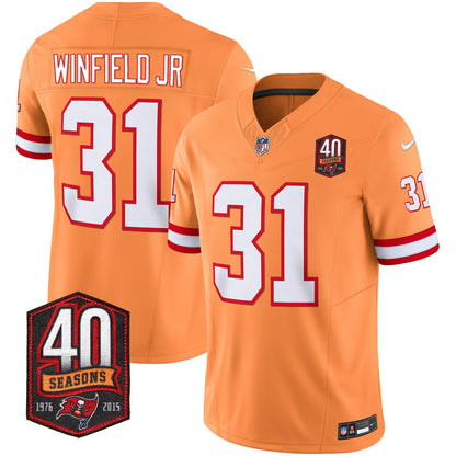 Buccaneers 40th Season Patch Vapor Limited Jersey - All Stitched