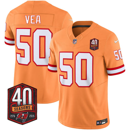 Buccaneers 40th Season Patch Vapor Limited Jersey - All Stitched