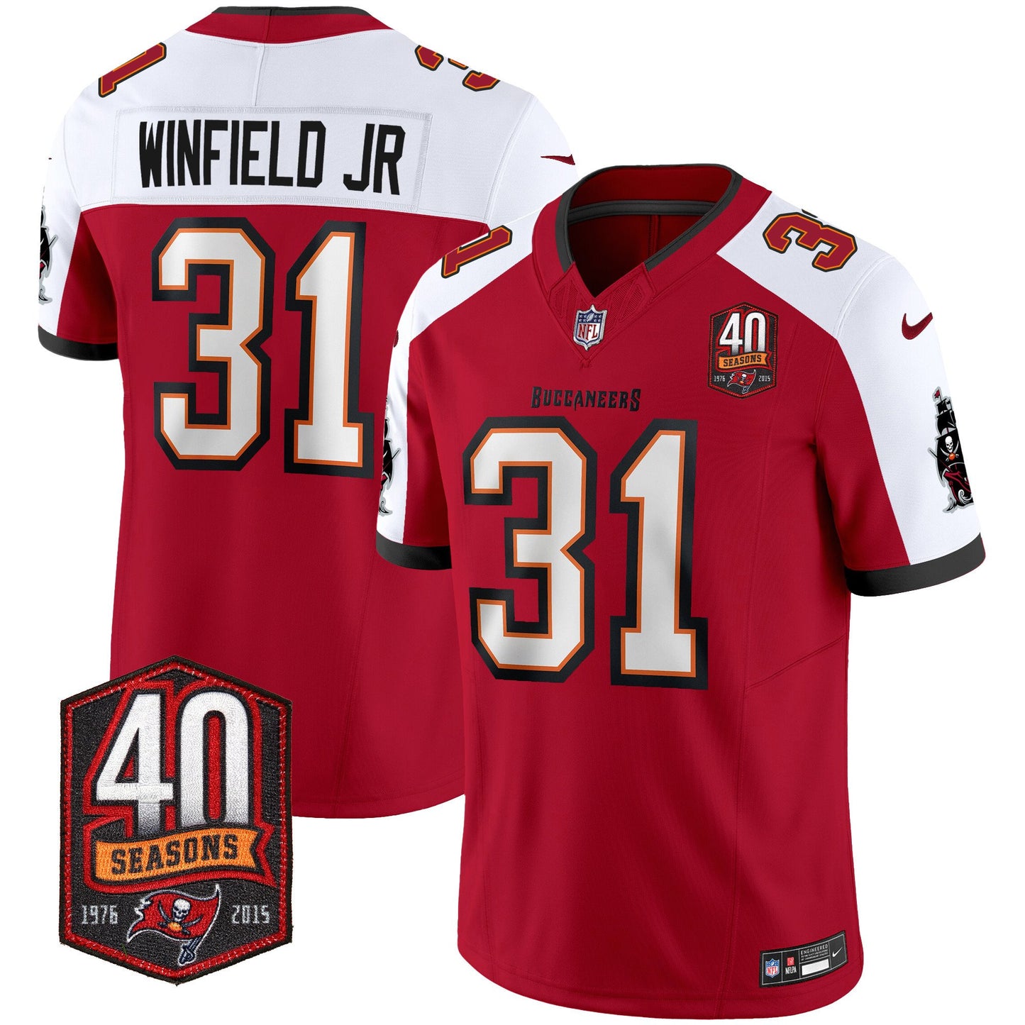 Buccaneers 40th Season Patch Vapor Limited Jersey - All Stitched