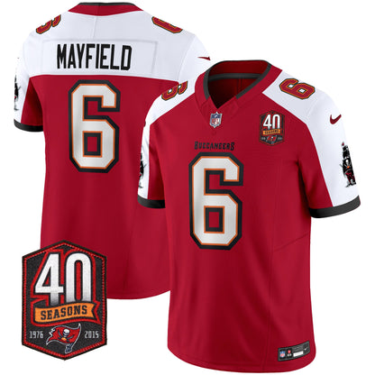 Buccaneers 40th Season Patch Vapor Limited Jersey - All Stitched