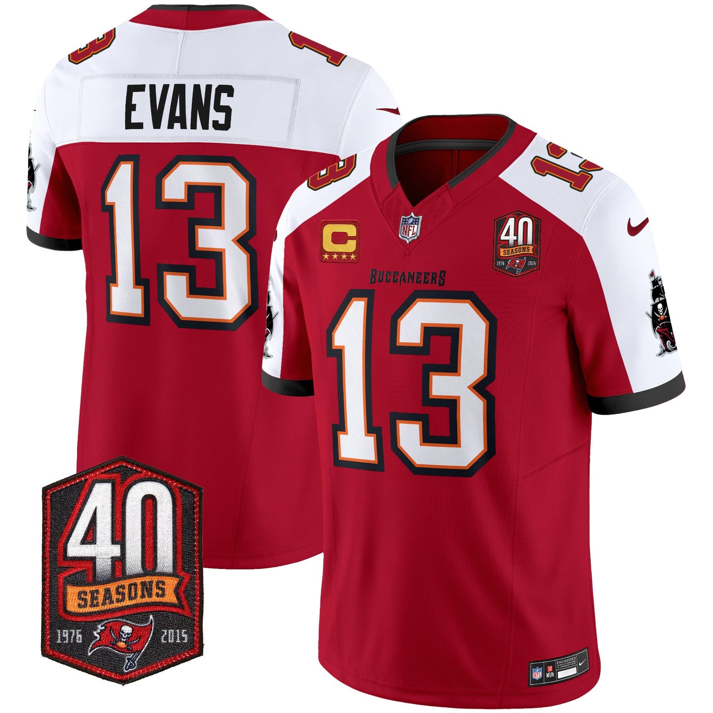 Buccaneers 40th Season Patch Vapor Limited Jersey - All Stitched