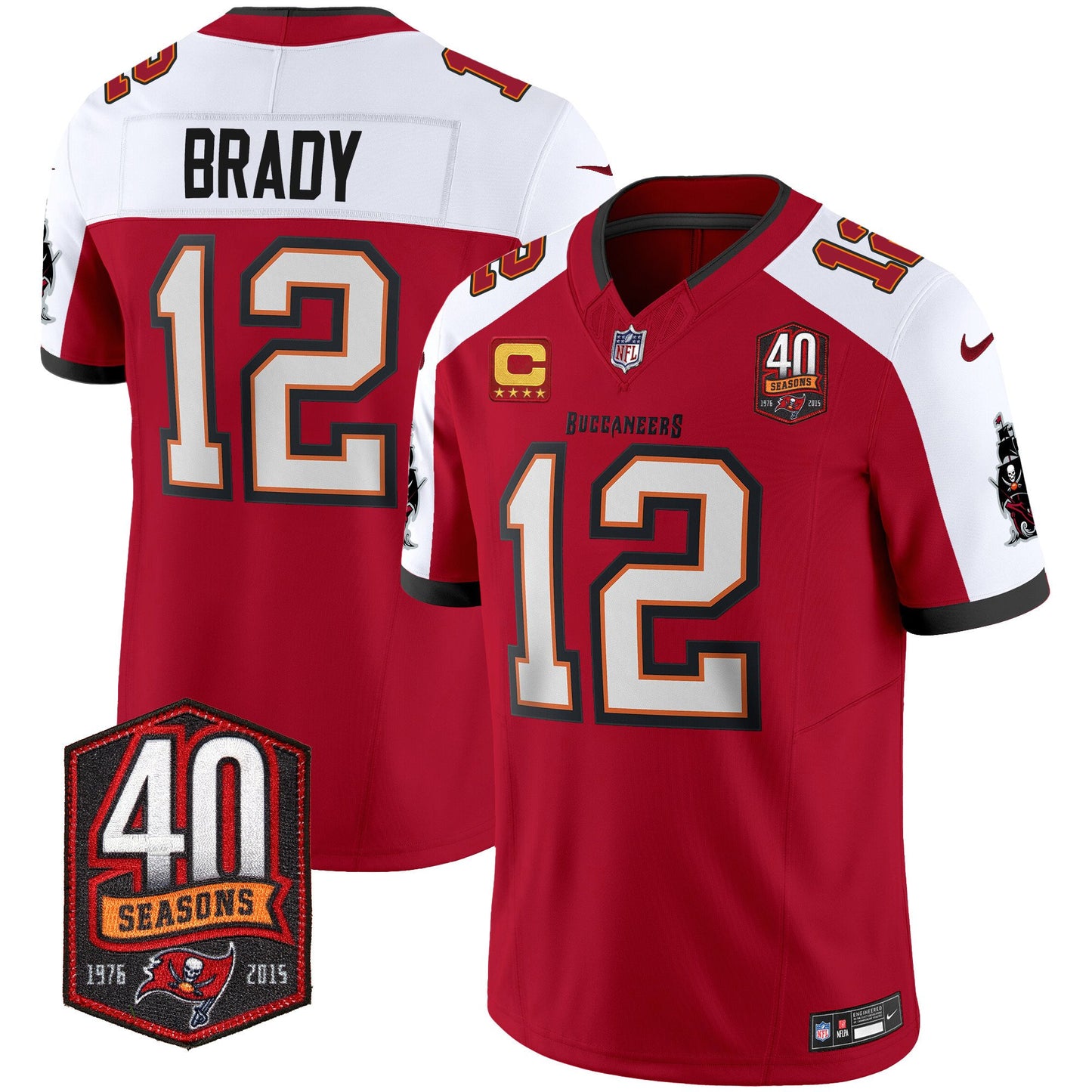 Buccaneers 40th Season Patch Vapor Limited Jersey - All Stitched