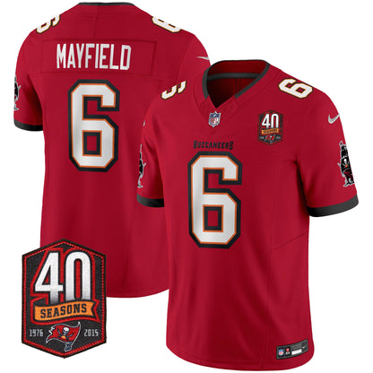 Buccaneers 40th Season Patch Vapor Limited Jersey - All Stitched