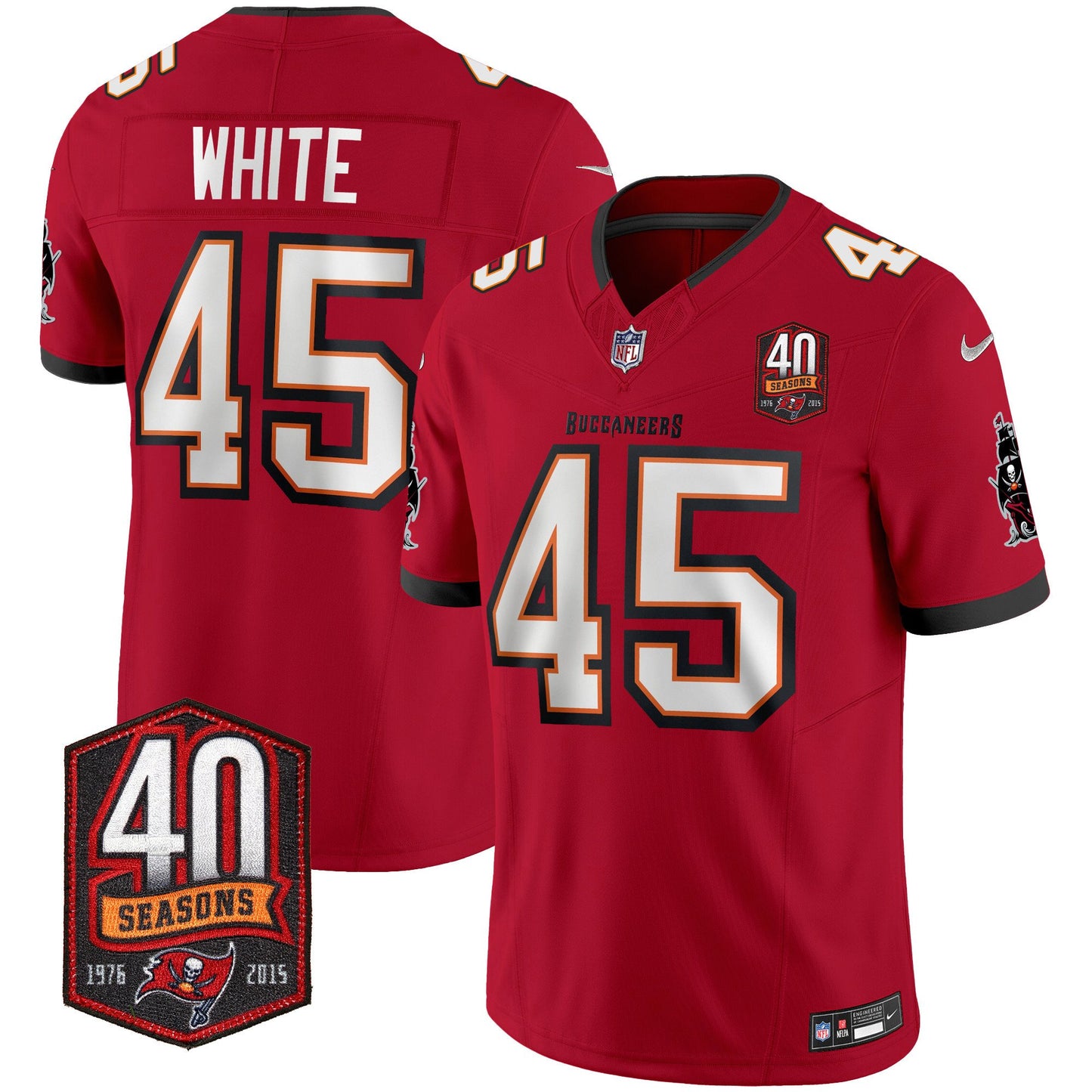 Buccaneers 40th Season Patch Vapor Limited Jersey - All Stitched