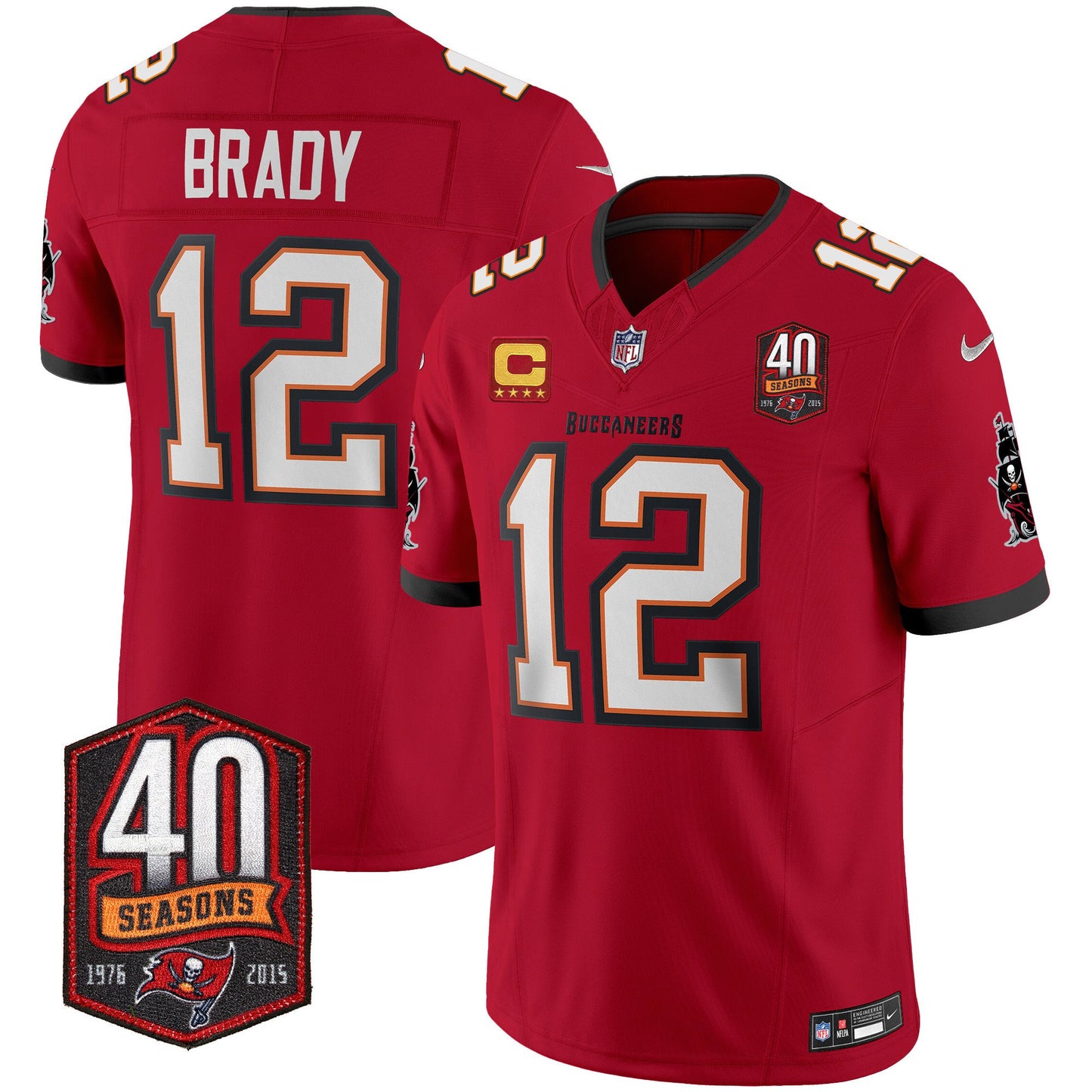 Buccaneers 40th Season Patch Vapor Limited Jersey - All Stitched