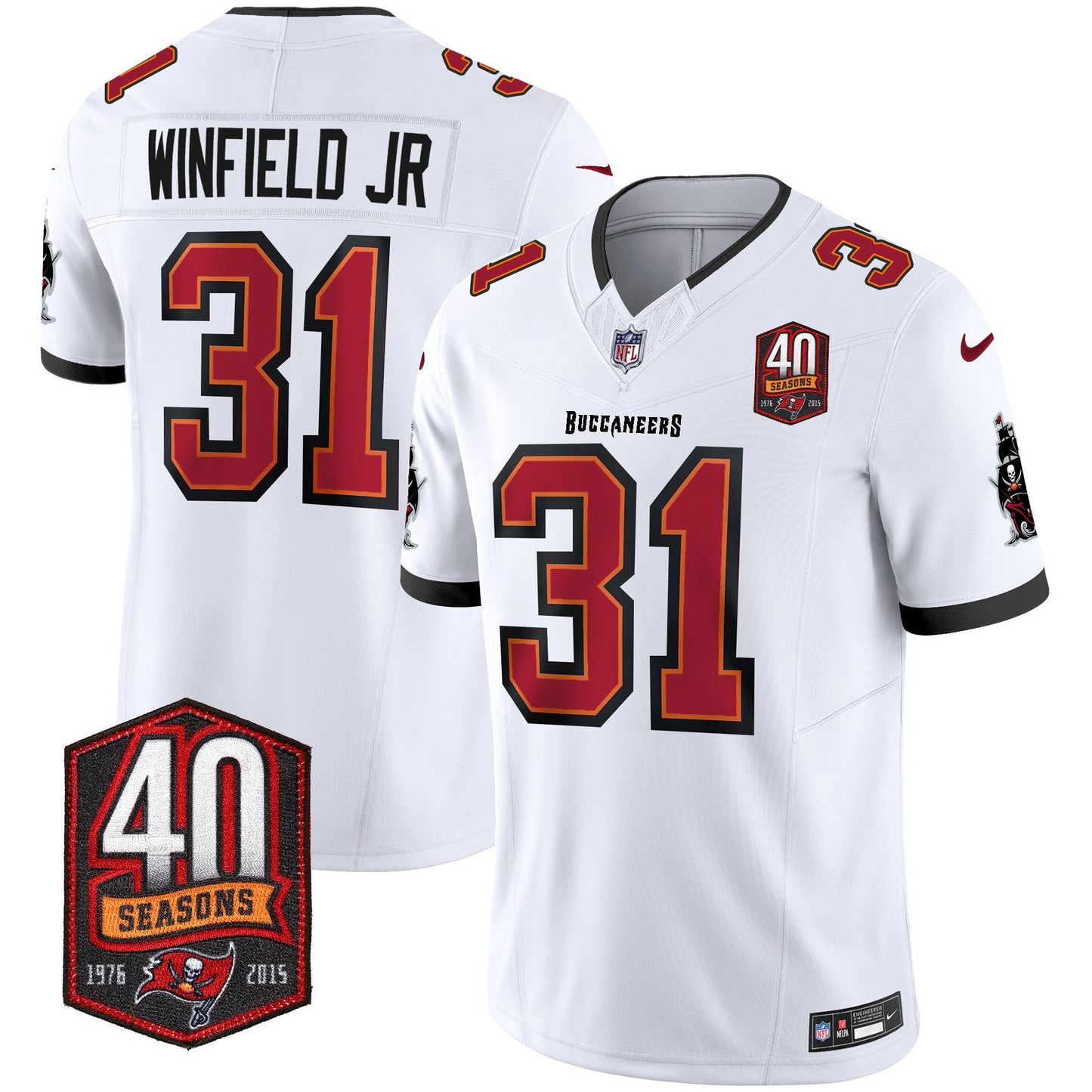 Buccaneers 40th Season Patch Vapor Limited Jersey - All Stitched