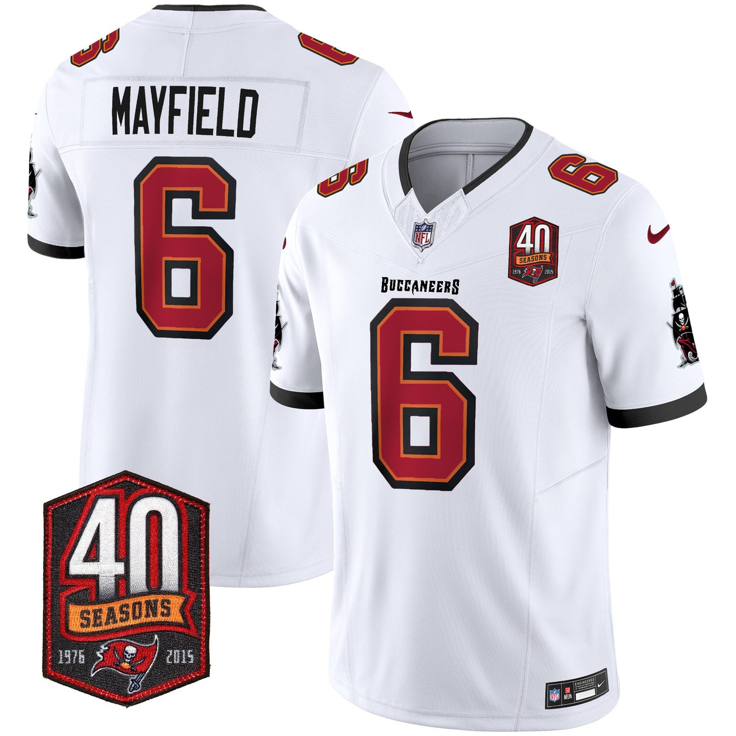 Buccaneers 40th Season Patch Vapor Limited Jersey - All Stitched