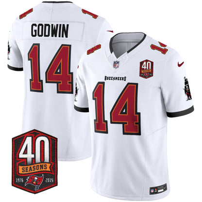 Buccaneers 40th Season Patch Vapor Limited Jersey - All Stitched