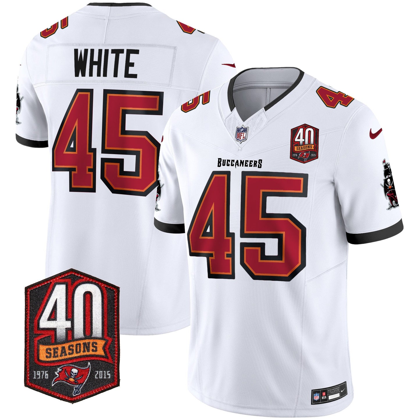 Buccaneers 40th Season Patch Vapor Limited Jersey - All Stitched