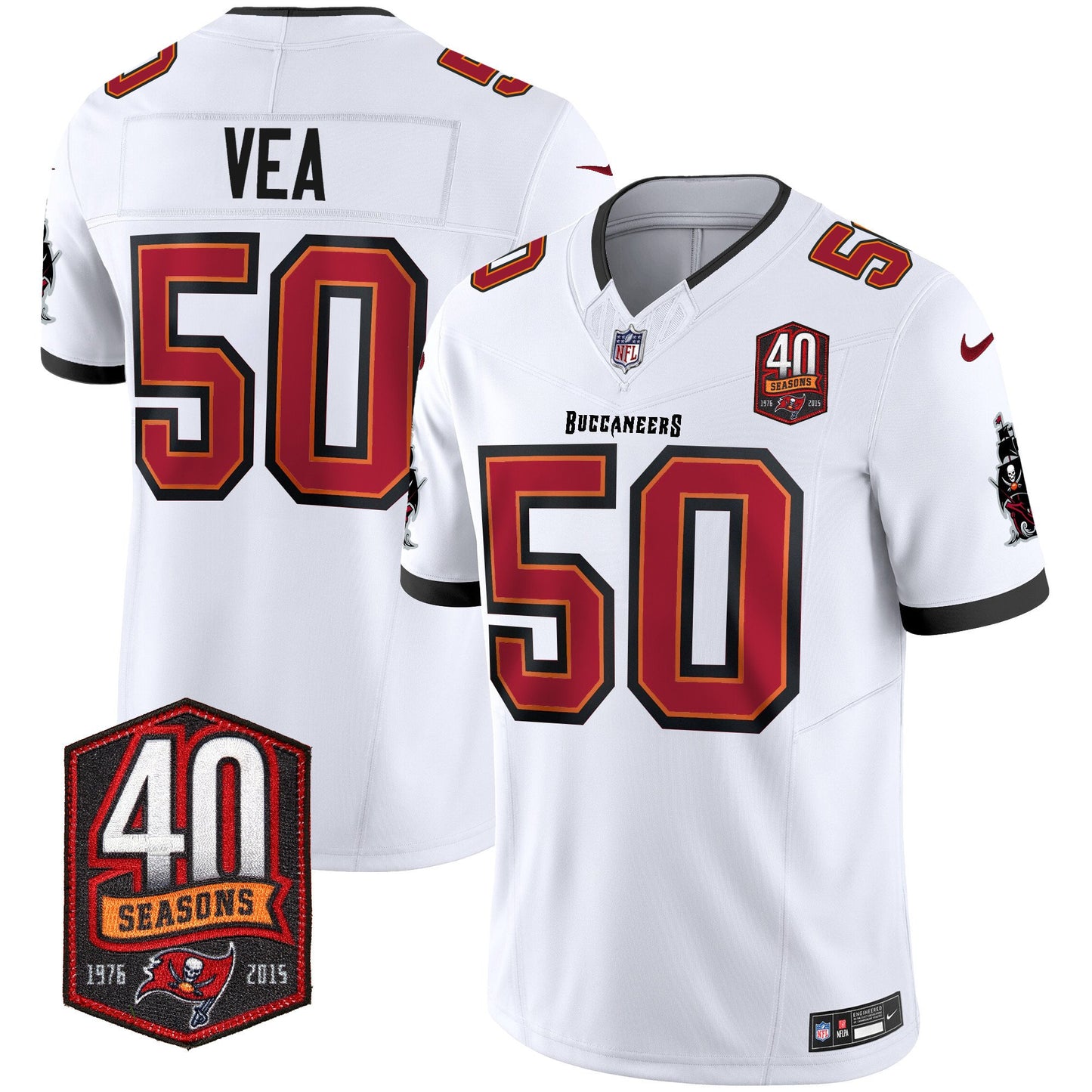 Buccaneers 40th Season Patch Vapor Limited Jersey - All Stitched