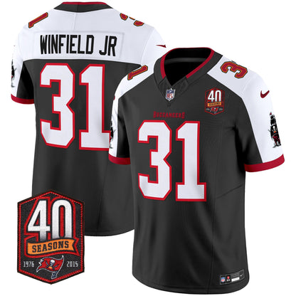 Buccaneers 40th Season Patch Vapor Limited Jersey - All Stitched