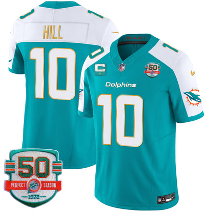 Dolphins Gold Trim Vapor Limited Jersey - All Stitched