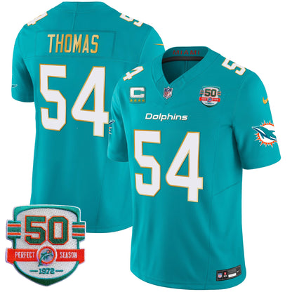 Dolphins Gold Trim Vapor Limited Jersey - All Stitched