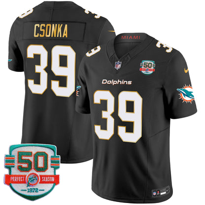 Dolphins Gold Trim Vapor Limited Jersey - All Stitched