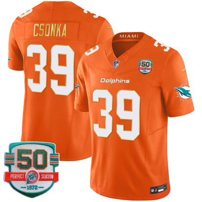 Dolphins Gold Trim Vapor Limited Jersey - All Stitched