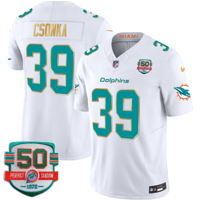 Dolphins Gold Trim Vapor Limited Jersey - All Stitched