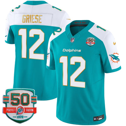 Dolphins Gold Trim Vapor Limited Jersey - All Stitched