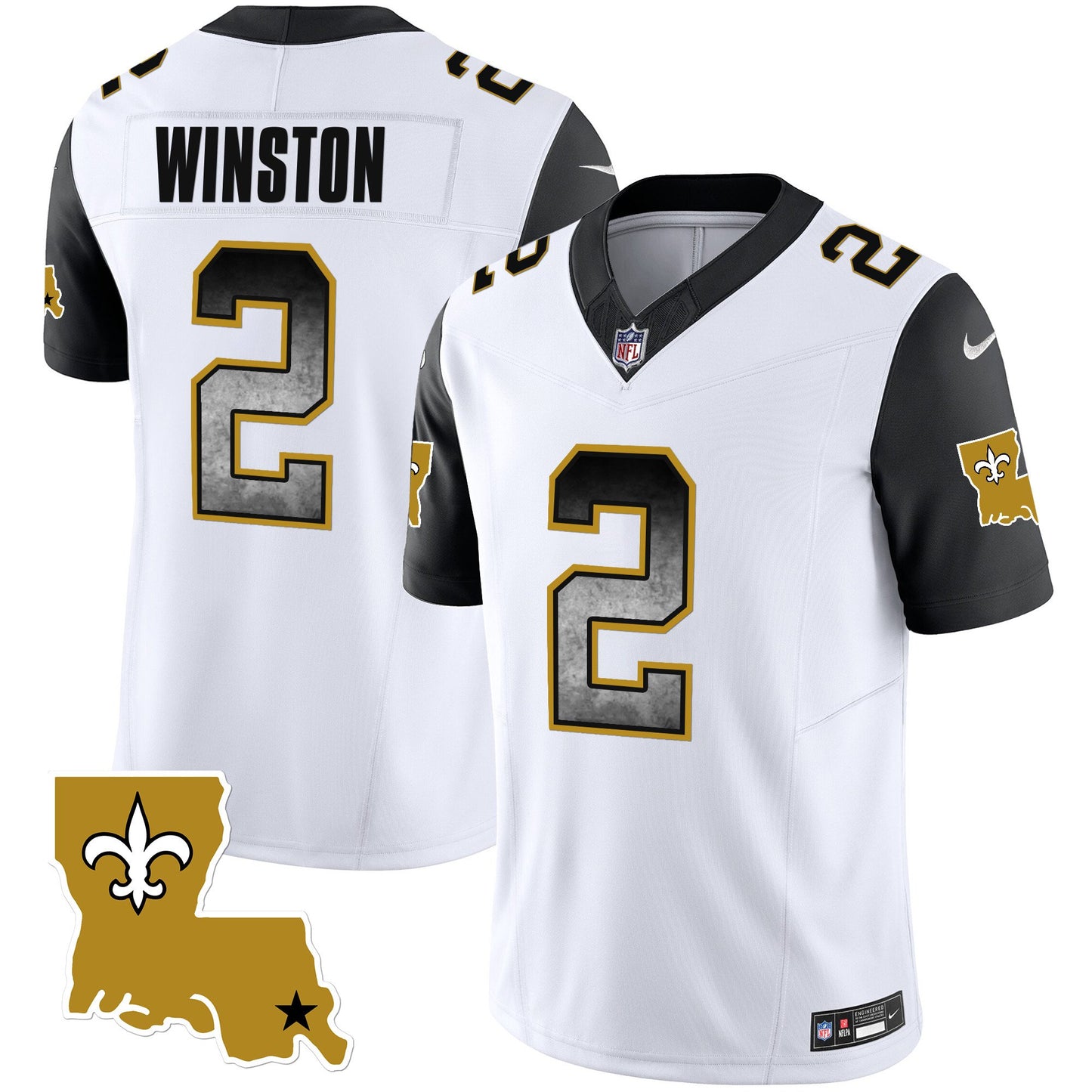 Saints 1987 Legacy Arch Smoke Jersey - All Stitched