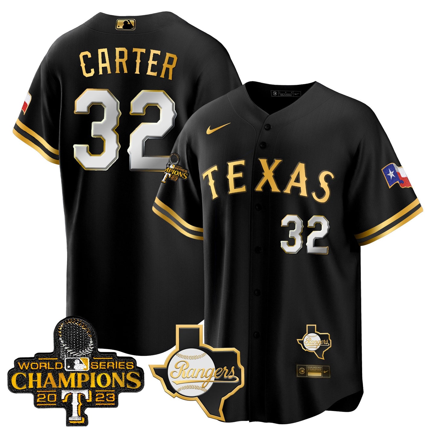 Texas Rangers 2023 World Series Champions Cool Base Jersey V2 - All Stitched