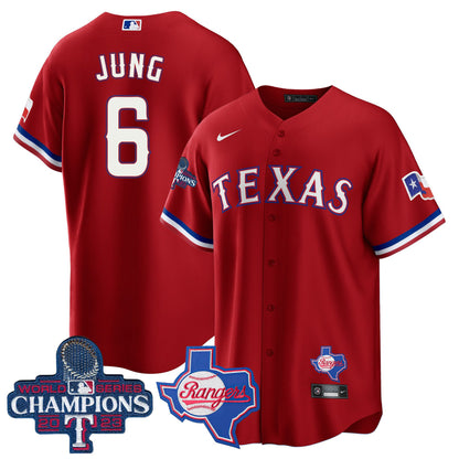 Texas Rangers 2023 World Series Champions Cool Base Jersey V2 - All Stitched