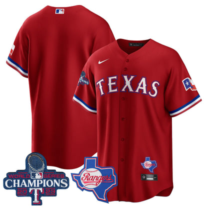 Texas Rangers 2023 World Series Champions Cool Base Jersey V2 - All Stitched